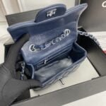 Chanel cf Square Fat 1115 sheepskin leather blue size: 18*14*7cm - 图片 5