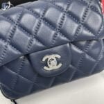 Chanel cf Square Fat 1115 sheepskin leather blue size: 18*14*7cm - 图片 2