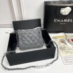 Chanel cf Square Fat 1115 sheepskin leather grey size: 18*14*7cm - 图片 4
