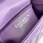 Chanel cf Square Fat 1115 sheepskin leather purple size: 18*14*7cm - 图片 5