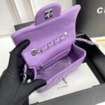 Chanel cf Square Fat 1115 sheepskin leather purple size: 18*14*7cm - 图片 3