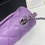Chanel cf Square Fat 1115 sheepskin leather purple size: 18*14*7cm - 图片 9