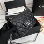 Chanel cf Square Fat 1115 sheepskin leather black size: 18*14*7cm - 图片 2