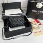 Chanel cf Square Fat 1115 sheepskin leather black size: 18*14*7cm - 图片 3