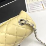 Chanel cf Square Fat 1115 sheepskin leather yellow size: 18*14*7cm - 图片 3