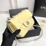 Chanel cf Square Fat 1115 sheepskin leather yellow size: 18*14*7cm - 图片 2