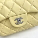 Chanel cf Square Fat 1115 sheepskin leather yellow size: 18*14*7cm - 图片 5