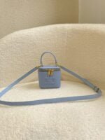 CELINE 23s Spring/Summer - Mini smooth leather makeup case Blue 8080 Size: 9.5* 8* 9cm