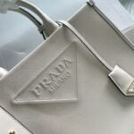 ???????????????????? cowhide Saffiano tote bag with leather strap white 1BA270 size: 33*25*11cm - 图片 2