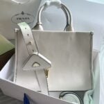 ???????????????????? cowhide Saffiano tote bag with leather strap white 1BA270 size: 33*25*11cm - 图片 7