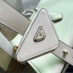 ???????????????????? cowhide Saffiano tote bag with leather strap white 1BA270 size: 33*25*11cm - 图片 8