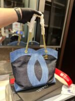 Chanel ramie cotton denim shopping bag beach bag size: 33* 32cm - 图片 4