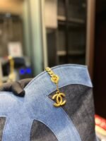 Chanel ramie cotton denim shopping bag beach bag size: 33* 32cm - 图片 6