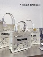 Dior 3D follower Embossed original cloth book tote bag white size: 42cm /36cm /26cm - 图片 8