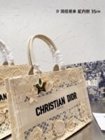 Dior 3D follower embossed jacquard book tote bag cream white size: 42cm /36cm /26cm - 图片 2