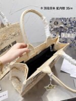 Dior 3D follower embossed jacquard book tote bag cream white size: 42cm /36cm /26cm - 图片 7
