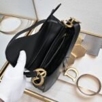 Dior saddle leather Plain ribbon with wide shoulder strap black 1033 size: 25.5 * 20 * 6.5 cm - 图片 3