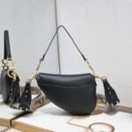 Dior saddle leather Plain ribbon with wide shoulder strap black 1033 size: 25.5 * 20 * 6.5 cm - 图片 7