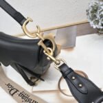 Dior saddle leather Plain ribbon with wide shoulder strap black 1033 size: 25.5 * 20 * 6.5 cm - 图片 4