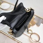 Dior saddle leather Plain ribbon with wide shoulder strap black 1033 size: 25.5 * 20 * 6.5 cm - 图片 5