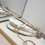Dior saddle leather Plain ribbon with wide shoulder strap white1033 size: 25.5 * 20 * 6.5 cm - 图片 8