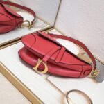 Dior saddle leather with Spaghetti straps red size: 25.5 *20 * 6.5cm - 图片 5