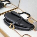 Dior saddle leather with Spaghetti straps black size: 25.5 *20 * 6.5cm - 图片 6