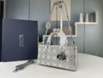Dior satin diamond-encrusted Princess Diana bag grey 2320 size: 26*13*6cm - 图片 2