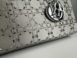 Dior satin diamond-encrusted Princess Diana bag grey 2320 size: 26*13*6cm - 图片 5