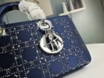 Dior satin diamond-encrusted Princess Diana bag blue 2320 size: 26*13*6cm - 图片 4