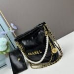 CHANEL Pearl garbage bag black size: 23*28*22*7cm - 图片 4