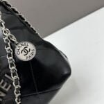CHANEL Pearl garbage bag black with sliver hardware size: 23*28*22*7cm - 图片 4