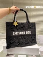 Dior 3D follower embossed jacquard book tote bag black size: 42cm /36cm /26cm - 图片 7