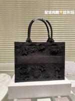 Dior 3D follower embossed jacquard book tote bag black size: 42cm /36cm /26cm - 图片 9