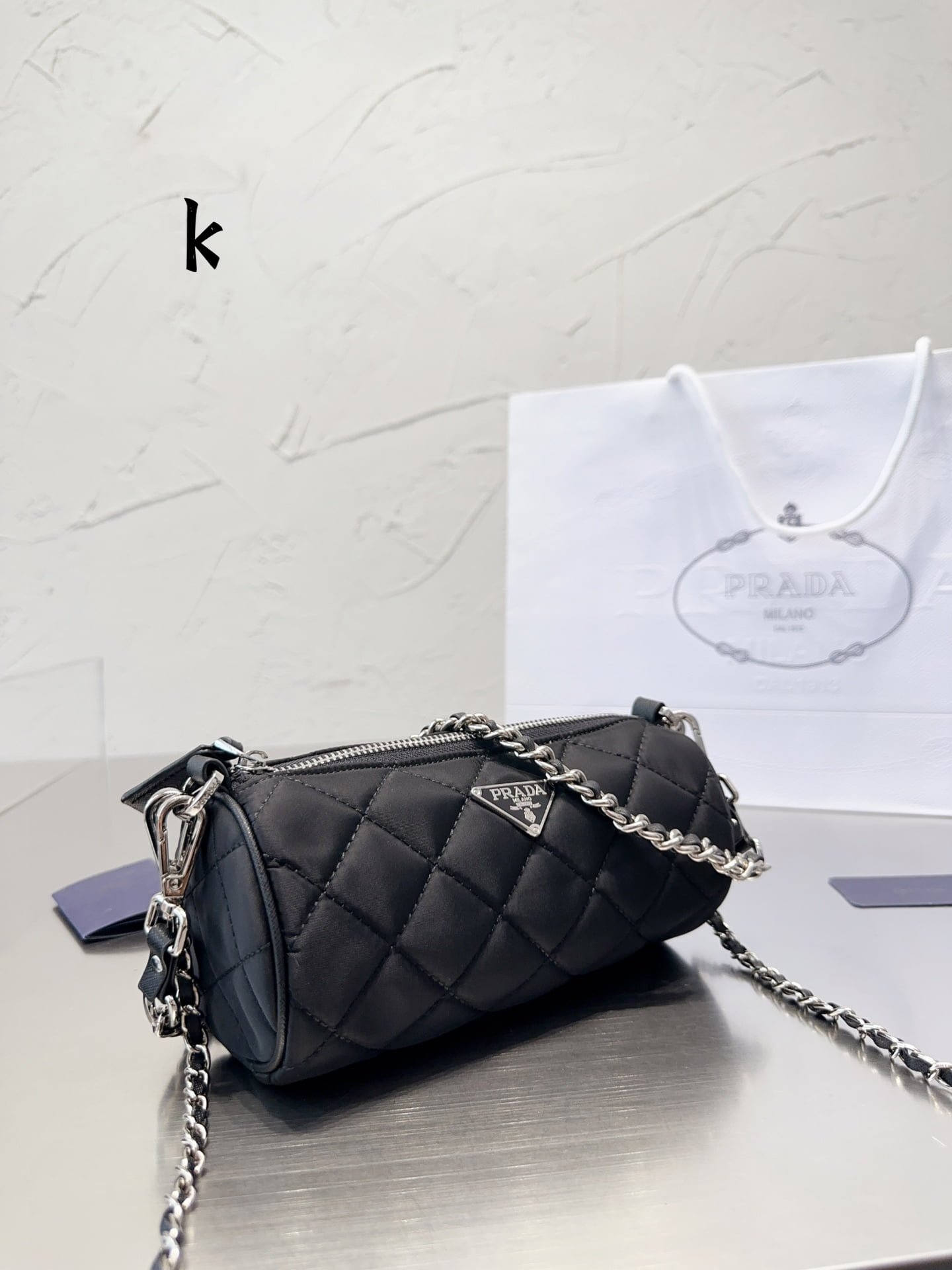 i1687879323_1351_6 Prada Medieval cylinder nylon bag size: 19* 9cm - 图片 1