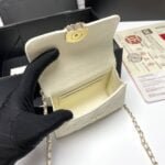 Chanel Black Horse Kelly Lichee cowhide long handle bag 9100 white size:19*10*4.5cm - 图片 5