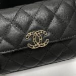 Chanel Black Horse Kelly Lichee cowhide long handle bag 9100 black size:19*10*4.5cm - 图片 6