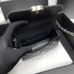 Chanel Black Horse Kelly Lichee cowhide long handle bag 9100 black size:19*10*4.5cm - 图片 8