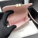 Chanel Black Horse Kelly Lichee cowhide long handle bag 9100 pink size:19*10*4.5cm - 图片 7