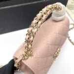 Chanel Black Horse Kelly Lichee cowhide long handle bag 9100 pink size:19*10*4.5cm - 图片 8