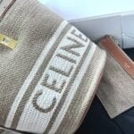CELINE Mini jacquard stripe fabric cow leather bucket bag with little wallet Size:23*25*23CM - 图片 7