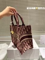 Dior Oblique Book tote shopping bags red size: 26cm - 图片 5