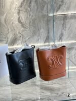 CELINE Caramel brown /Black bucket bag Size: 22*27cm - 图片 2