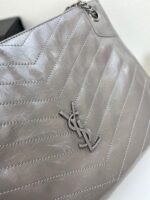 YSL NIKI Wrinkled retro oil wax skin Shoulder and backbody tote bag grey 577999 size: 33*27*11.5 cm - 图片 2