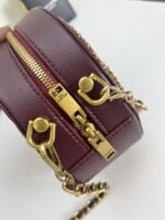 YSL round bun bag with chain strap Wine red size: 17cm - 图片 2