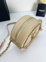 YSL round bun bag with chain strap apricot size: 17cm - 图片 5