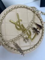 YSL round bun bag with chain strap apricot size: 17cm - 图片 2