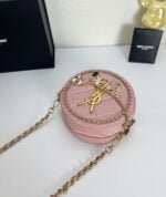 YSL round bun bag with chain strap pink size: 17cm - 图片 3