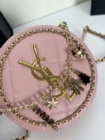 YSL round bun bag with chain strap pink size: 17cm - 图片 4