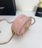 YSL round bun bag with chain strap pink size: 17cm - 图片 5